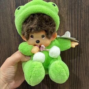Monchhichi Green Frog Plush Toy